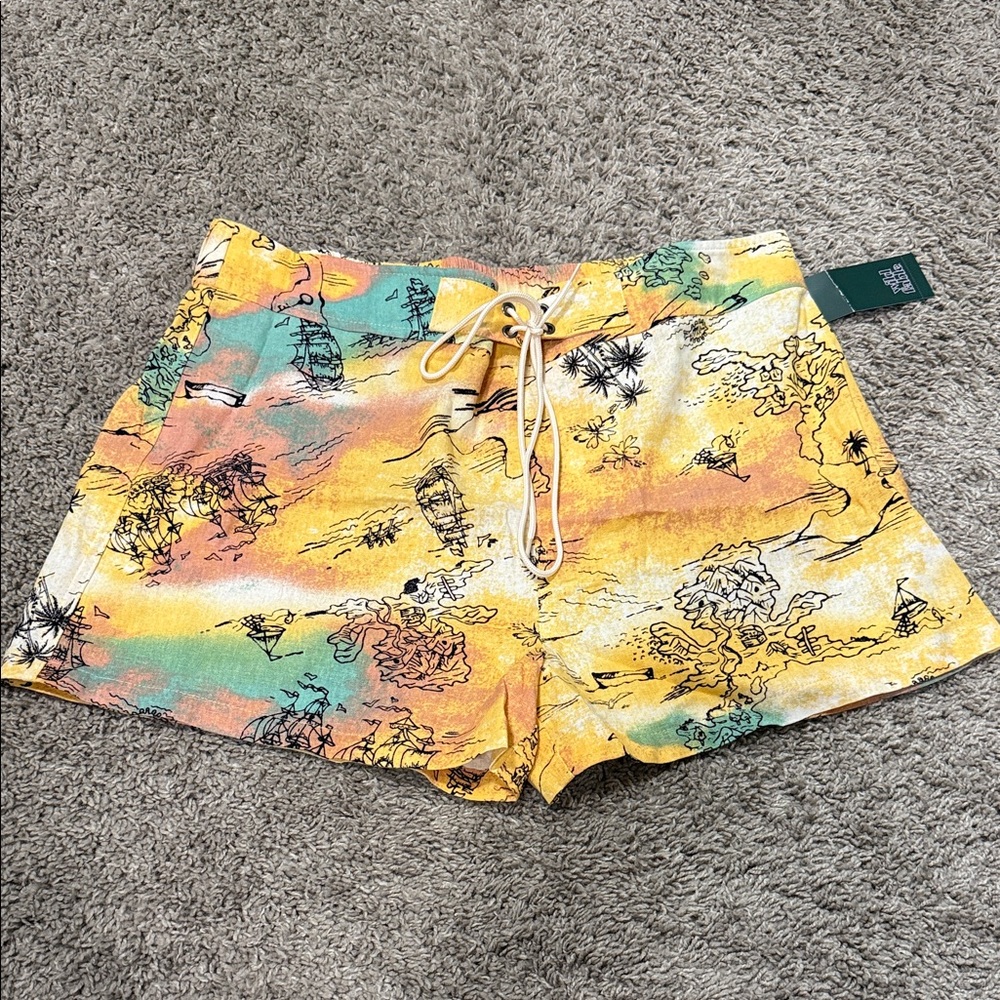 NWT Women’s Printed Drawstring Beach Shorts - szL